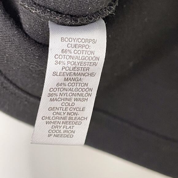 LOFT Lace Sleeve Boxy Fit Top Black Short Sleeve Small S Zip Back Cotton Blend - Picture 5 of 5